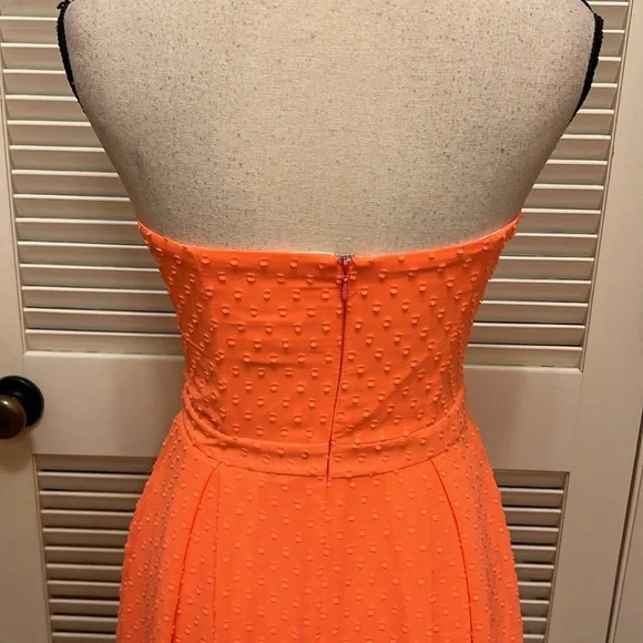 Julie Brown Brittany Dress in Neon Orange, Strapless, Size 4, NWT
